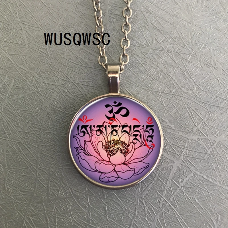 

WUSQWSC 2018 / Om Aum Buddha necklace Namaste Hindu pendant jewelry symbol Hindu meditation pendant sweater necklace