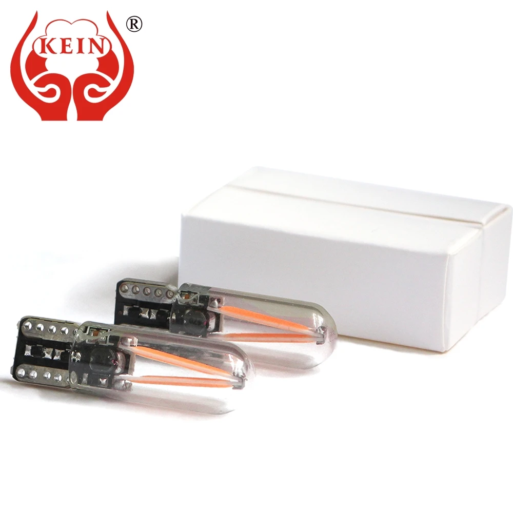 

KEIN 2pcs High quality T10 W5W 194 168 COB Filament Lamp Car Glass Led Lamp DRL 12-24V Clearance Dome License Interior Car light