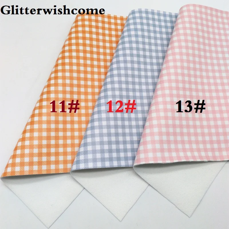 Ткань Glitterwishcome 21x29 см Размер A4 винил для бантов с принтом пледы сетки кожа ткань