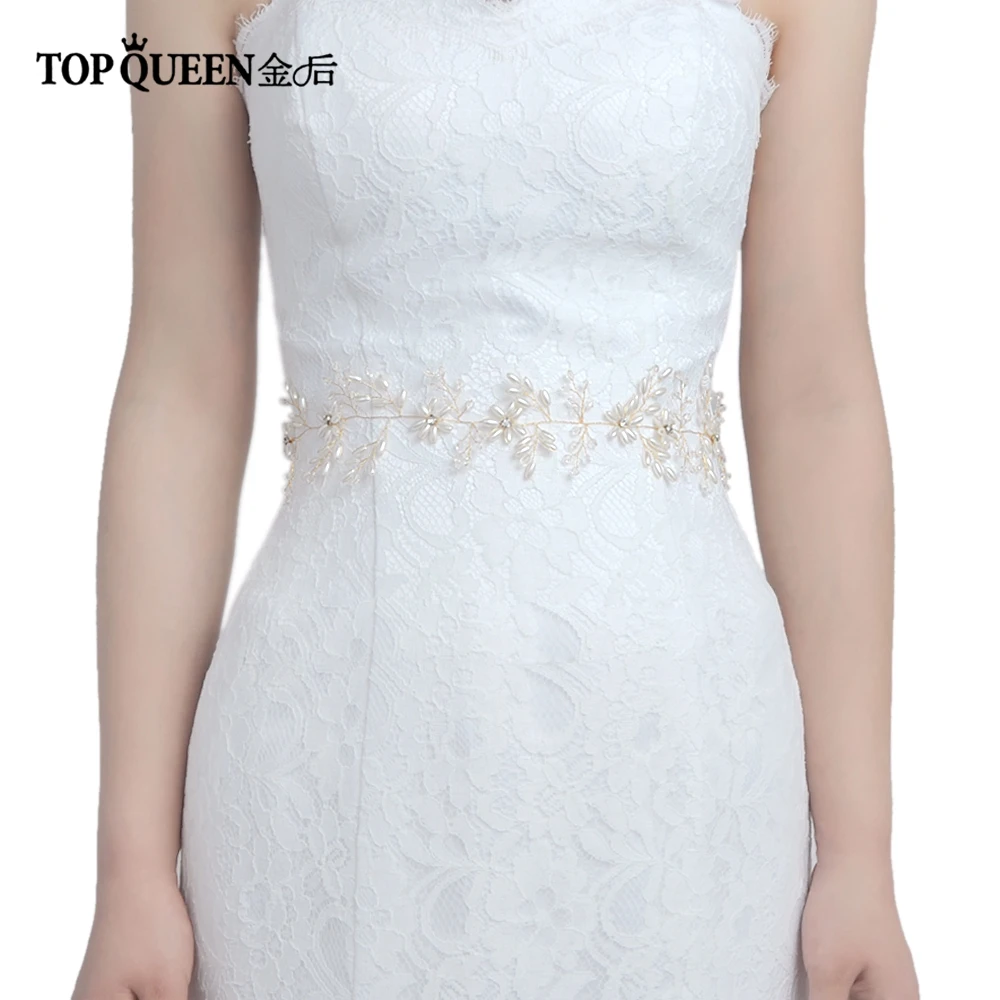 TOPQUEEN SH64 пояс невесты жемчужные свадебные аксессуары ремешок для свадебного платья для невесты платье подружки невесты тонкий пояс Быстрая