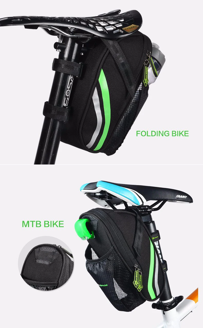 Excellent ROCKBROS Bicycle Bike Rear Bag Rainproof Nylon Bike Saddle Tube Bag Outdoor Cycling Mountain Bike Back Seat Tail Pouch Package 33
