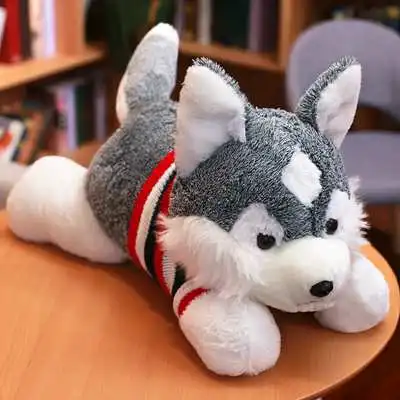 Dorimytrader New Hot Husky Plush Toy Giant Soft Cute Dog Doll Pillow for Girl Children Gift Sofa Deco 35inch 90cm DY50671 - Цвет: As Picture