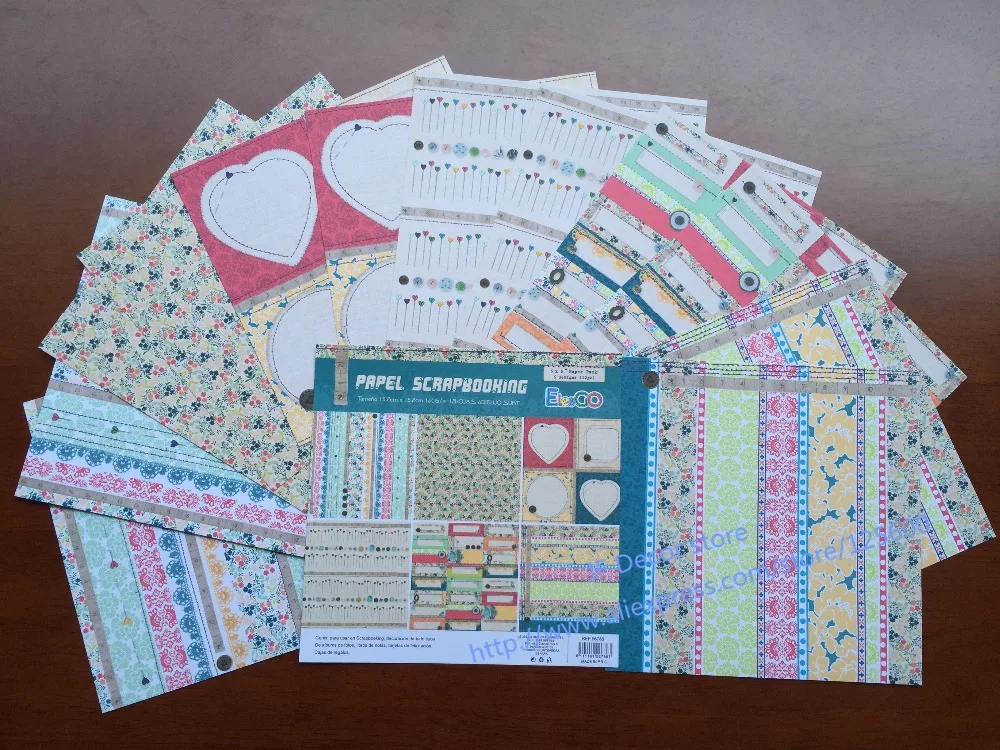 

DIY Photo Album Scrapbooking paper set Decorative Papers 6 inches Single Side Printed 12pcs/Set