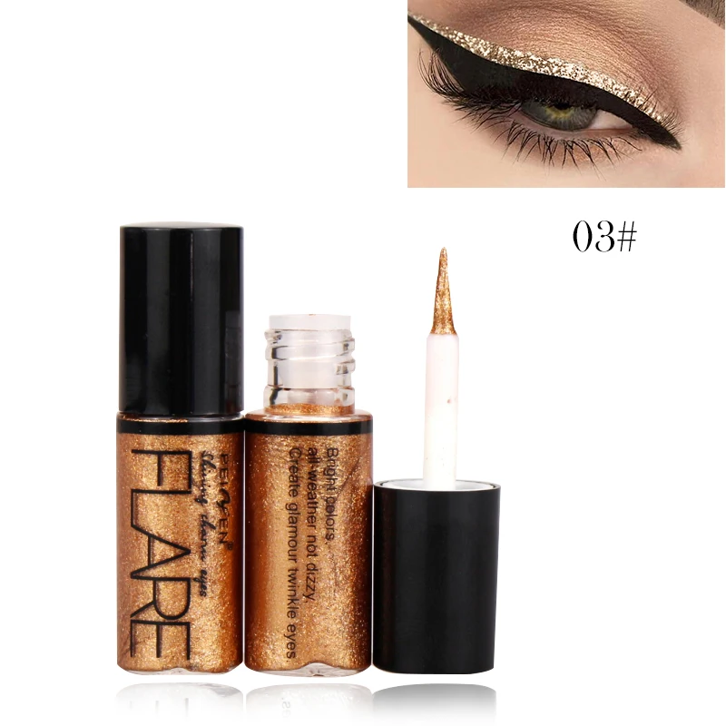 

Professional New Shiny Eye Liners Cosmetics for Women Pigment Silver Rose Gold Color Liquid Glitter Eyeliner Cheap Makeup