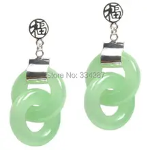 37X15 мм натуральный зеленый кварцит камень 925 Серебро Фортуна Пост Серьги