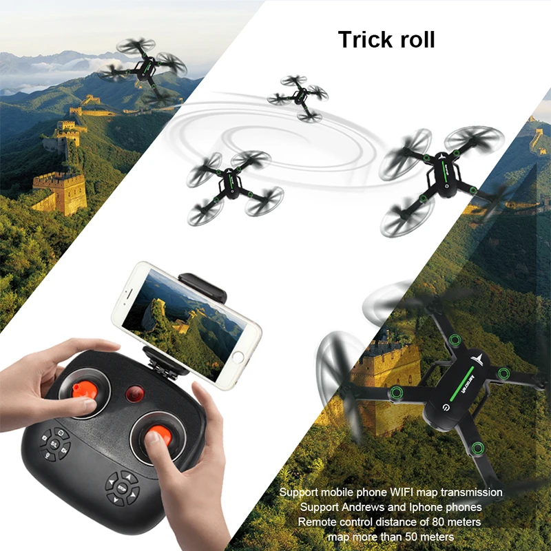 Zhenduo игрушки селфи складной вертолет F16W Квадрокоптер Wi Fi FPV RC Quadcopter Дрон с HD Камера