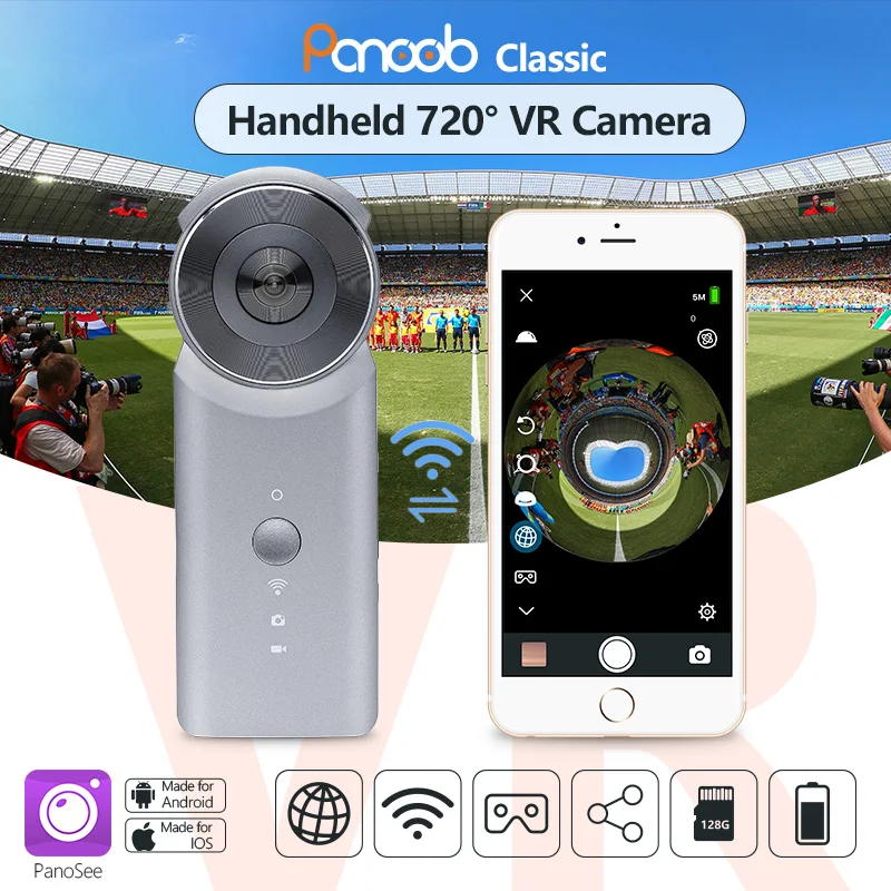 Panoob 3K 360 Degree Camera VR Panoramic Camera Dual Fish eye Lens