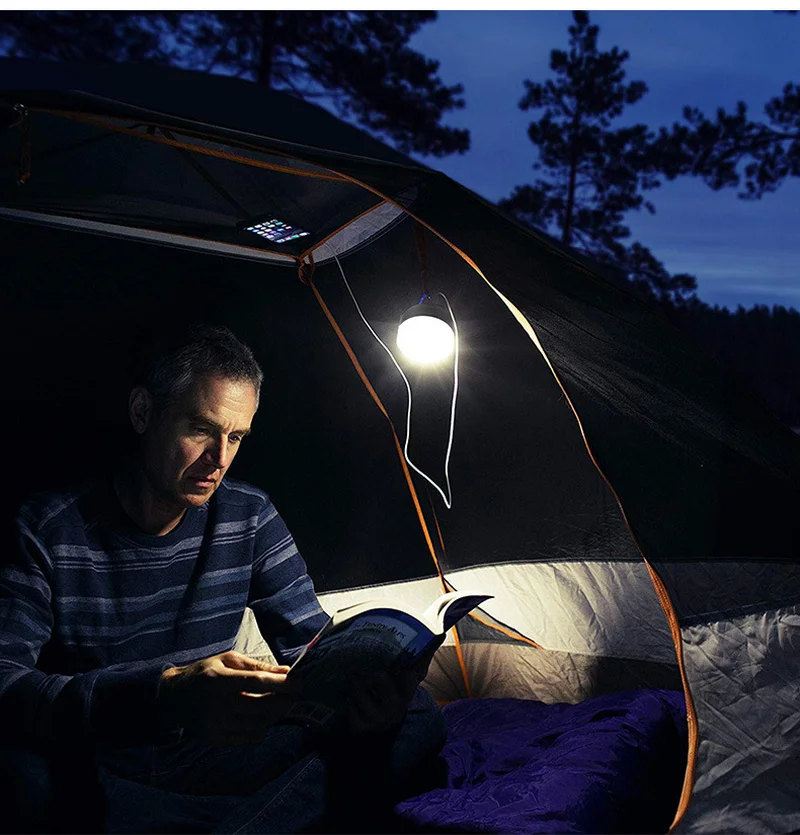 Портативный походный светильник на солнечной батарее светодиодный мини-подвесной светильник для палатки лампа Солнечный USB вход выход Ip65 водонепроницаемый