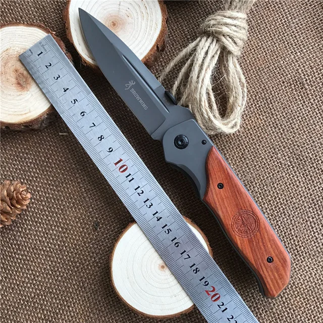 Blade Survival Knife Folding Knife Wood Handle Pocket Hunting Tactical Knives Camping Outdoor EDC Tools