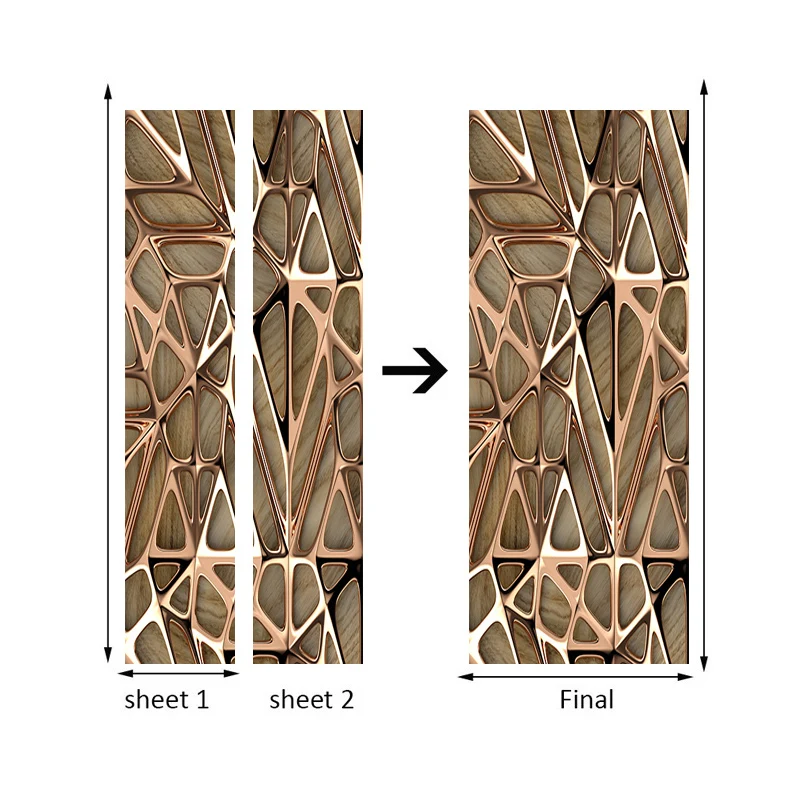 Креативные самоклеящиеся водонепроницаемые наклейки на дверь с геометрическим узором, настенные наклейки, украшение для дома, гостиной, спальни, дверная Фреска
