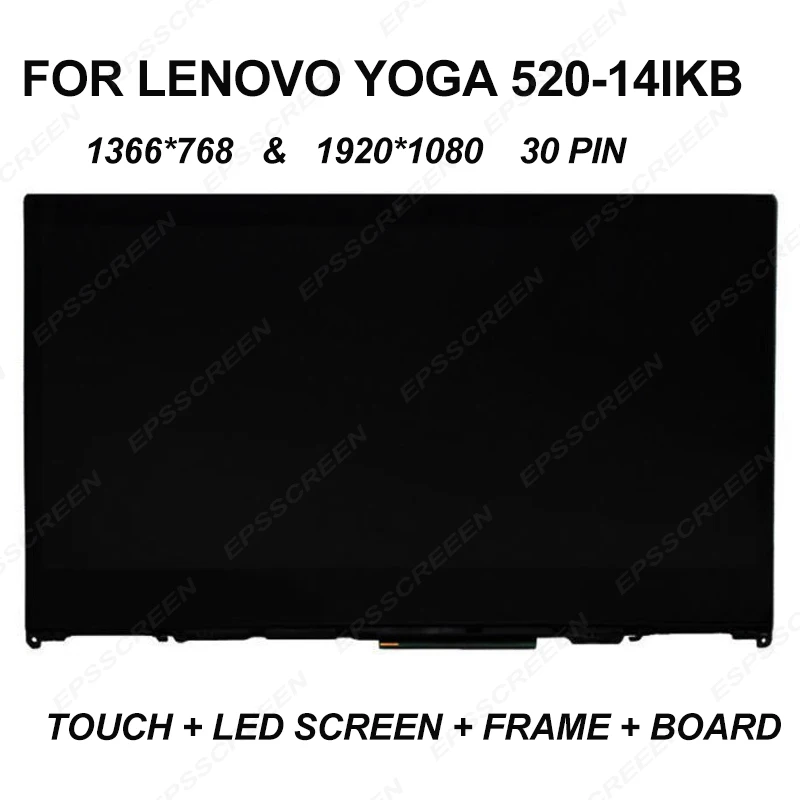 14 "Nuovo Per Il Lenovo Yoga 520-14Ikb 520-14Isk Monitor Touch Panel Digitizer + Bezel Frame + Schermo Lcd A Led Di Copertura B Display Di Montaggio