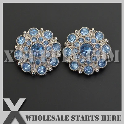 

Free Shipping 28mm Special Stargazer Acrylic Rhinestone Button with Shank Back,Baby Blue Color for Flower Center,Headband