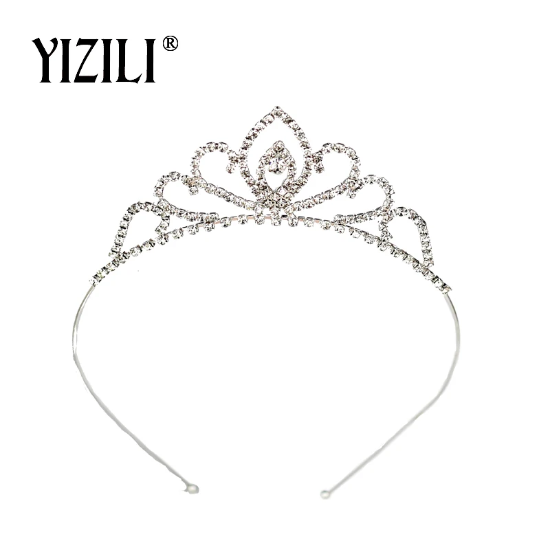 YIZILI/Новинка блестящая корона со стразами для маленьких девочек свадебная