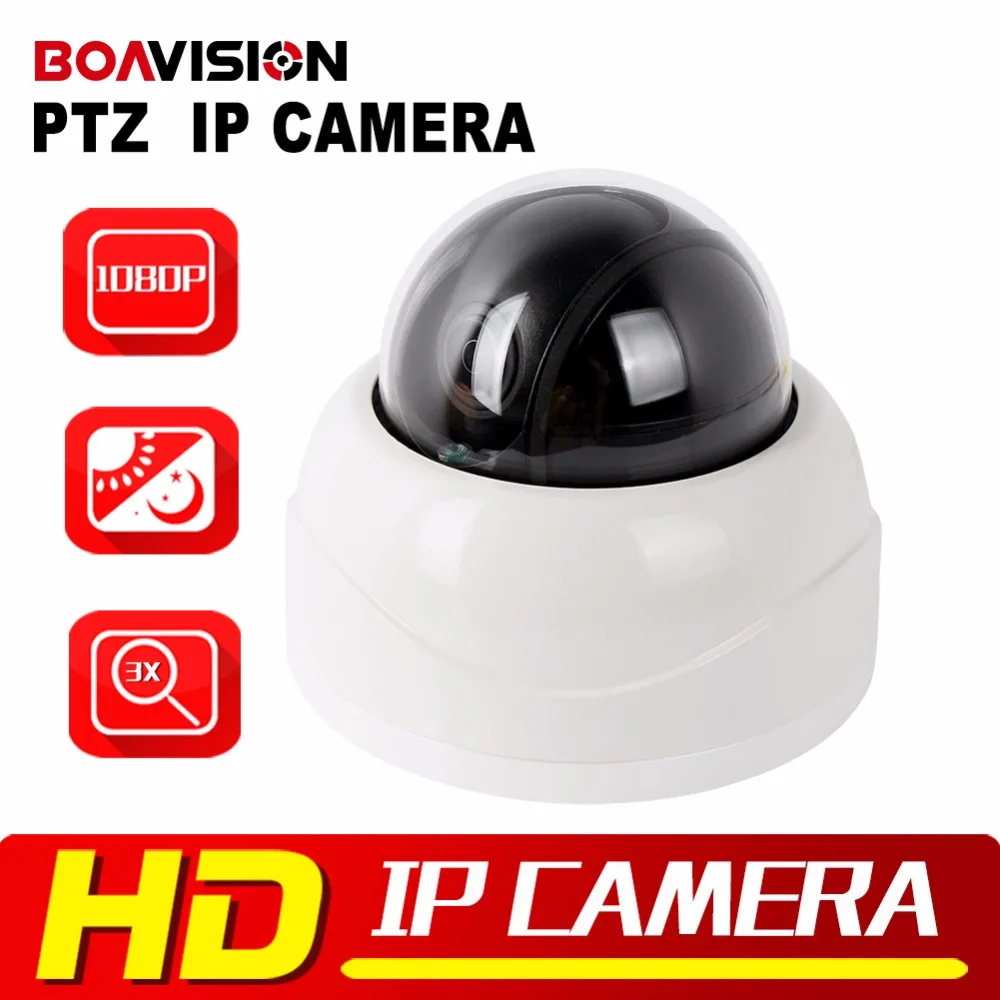 

PTZ IP Camera 1080P HD Security CCTV Camera Dome Indoor IR 15M 2.8-8mm Auto-Focus Manual Varifocal 3x Zoom Lens