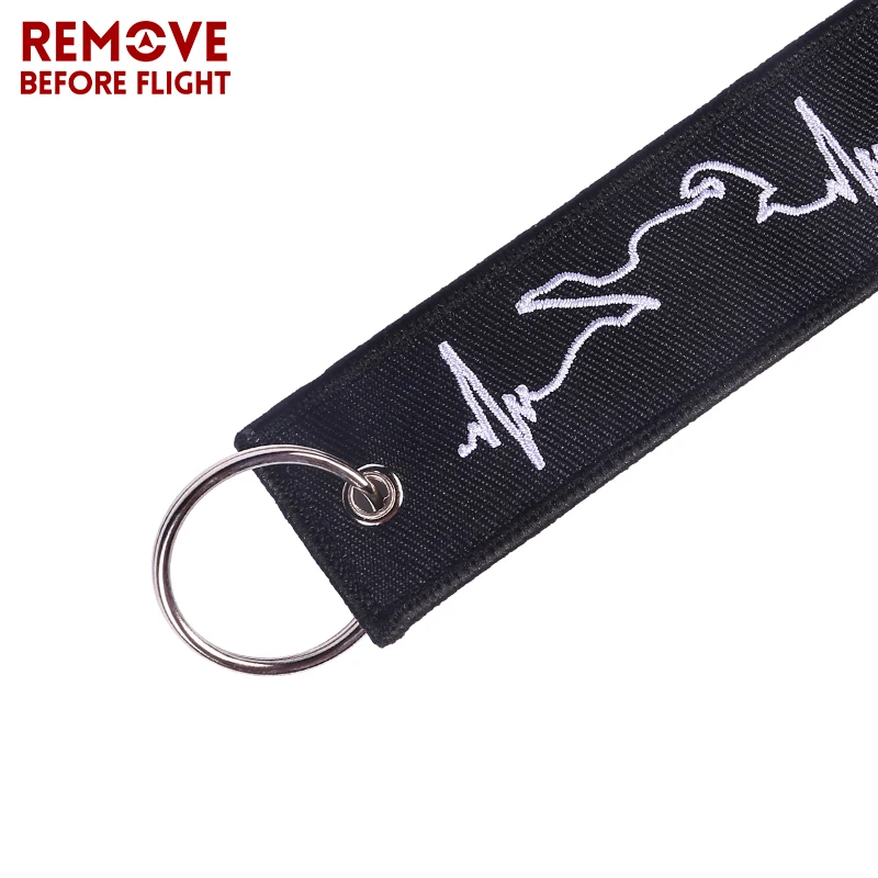 Embroidery Key Fobs Jewelry Fashion Biker Heartbeat Keychain Motorcycles and Cars Fashionable Chain Keychain for Biker Lovers3