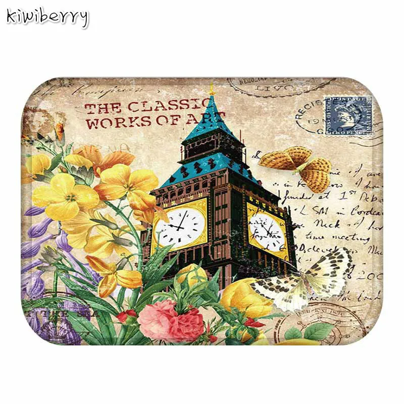 

Floor Mat Carpet Doormat Polyester PVC Rectangle Tropical Plant Non-slip Decoration Bathroom Hallway Door Coffe Table Rug