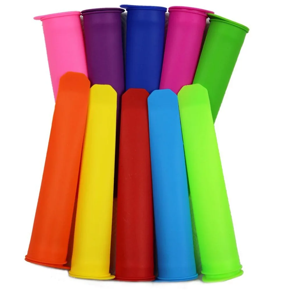 10pcs Random Color Silicone Push Up Frozen Stick Ice Cream Pop Yogurt