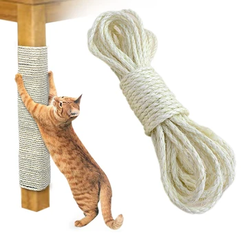 

6mm Sisal Rope For Cat Tree DIY Scratching Post Toys Scratch Board Chair Legs Binding Rope For Cat Sharpen Claw Cat Supplies 10m