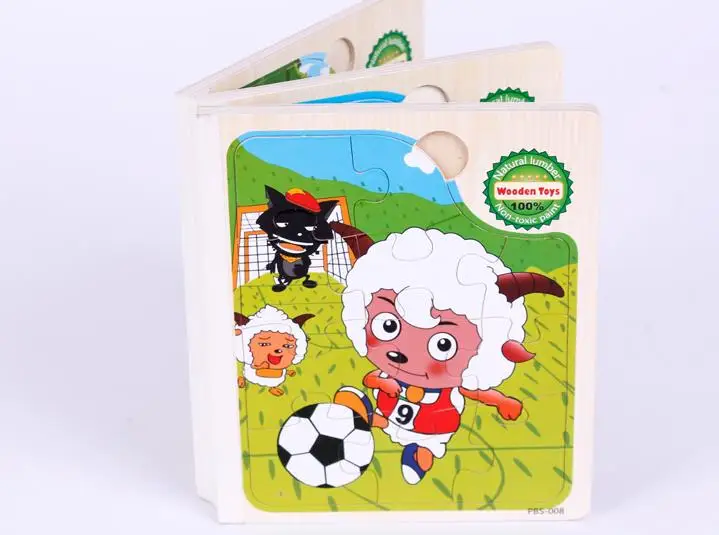 Exempt postage, wooden puzzles, cartoon animal puzzles, books are made of wood, children's educational toys 
