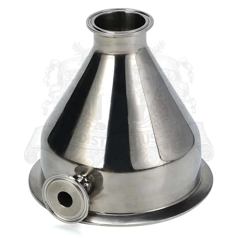 

Tri- Clamp Reducer 6"(154mm)OD166,7 x 2"(51mm)OD64 with 3/4"(19mm)OD50.5 connector. SS 304 Stainless Steel