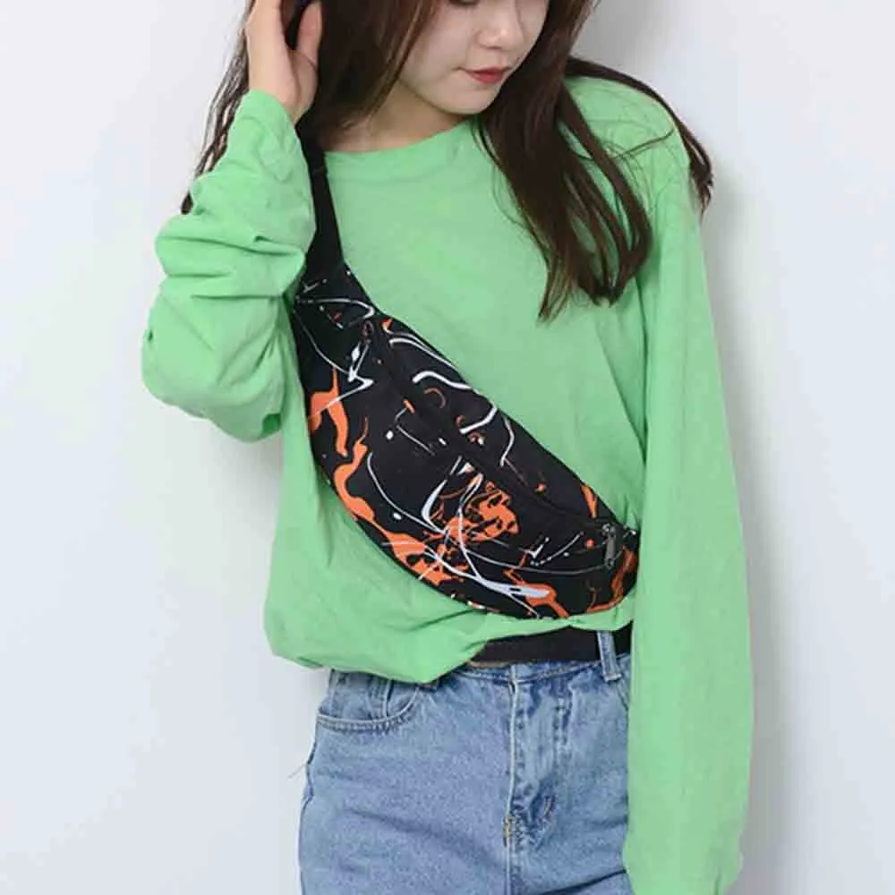 

2019 Women Waist Bag Fashion Print Belt Waist Bag Unisex Fanny Pack Belly Bags Purse Chest Package