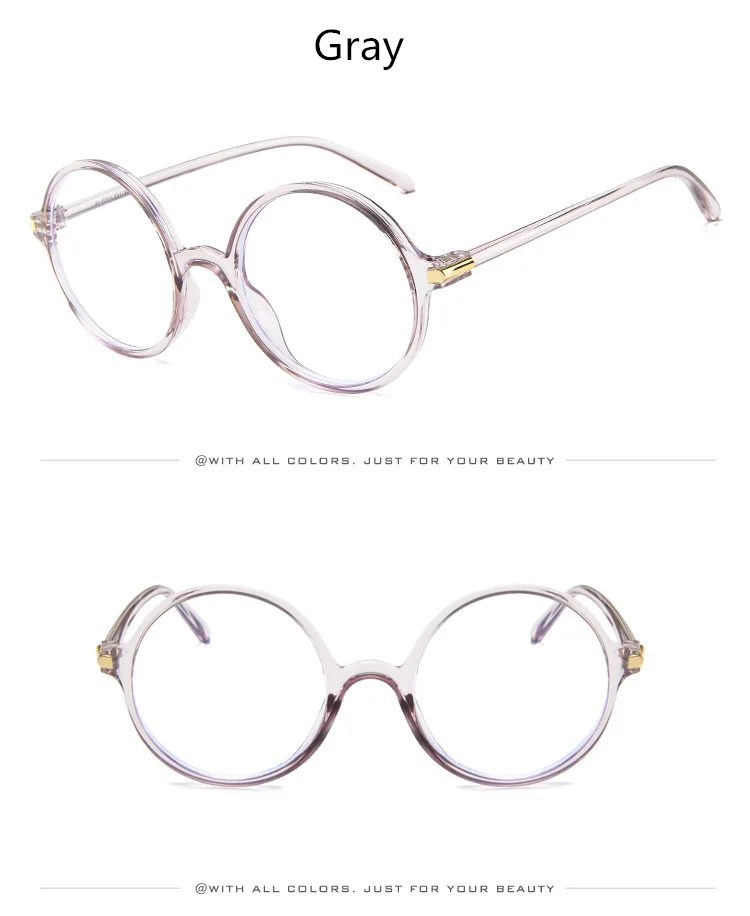 DesolDelos Round Glasses Frame Men Anti Blue Light Glasses Women Fake Glasses Pink Optical Eyeglasses Frame Transparent Lens