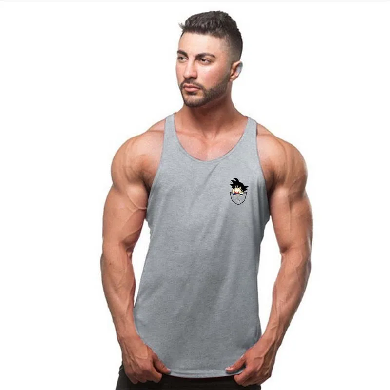 

Dragon Ball Son Goku Tank Tops Men Dragon Ball Vest Sun Wukong Kakarotto Tops Cosplay Clothing Plus Size 2XL