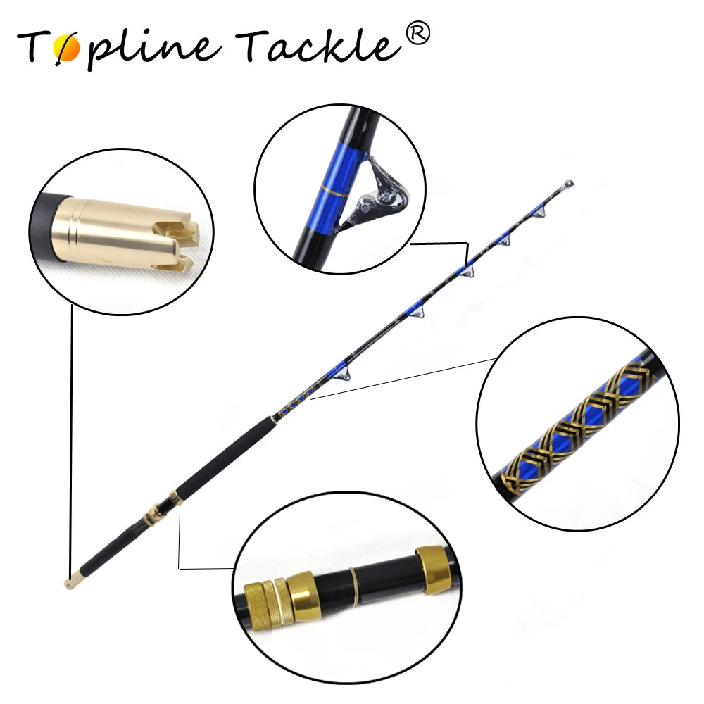 

TopLine Tackle Boat fishing 5'6" trolling rod nylon straight butt Trolling Rod in 2018boat rod saltwater fishing rod