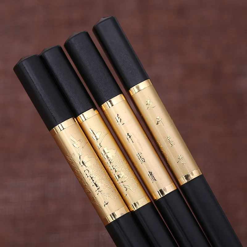 5 пар японские палочки установить 304 нержавеющая сталь Многоразовые Путешествия палками сплав Черный палками китайский стиль посуда