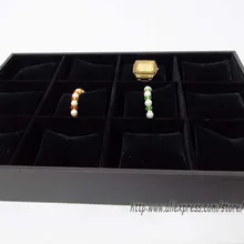 Высокое качество 35*24*5 см 12 ячеек поддон для показа браслетов отображающая время коробка держатель лодыжки ювелирный чехол с 12 бархатные подушки