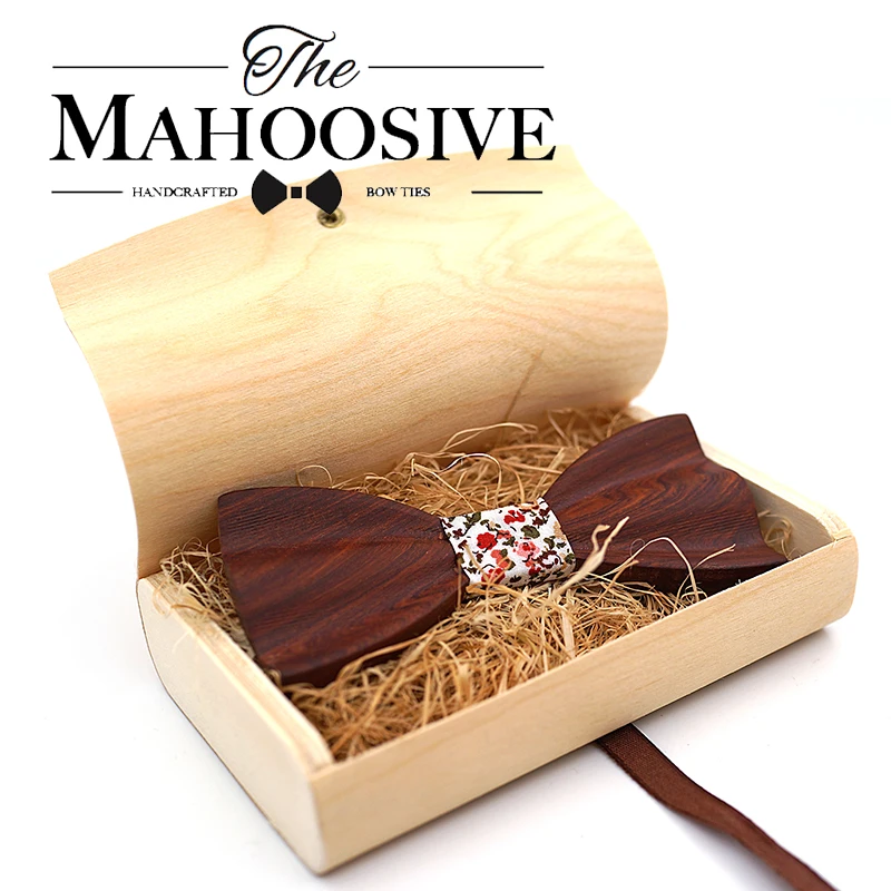 Mahoosion деревянные свадебные галстуки-бабочки коробки из натурального дерева коробки с крышкой золотой замок деревянные коробки для подарков caja madera деревянные коробки