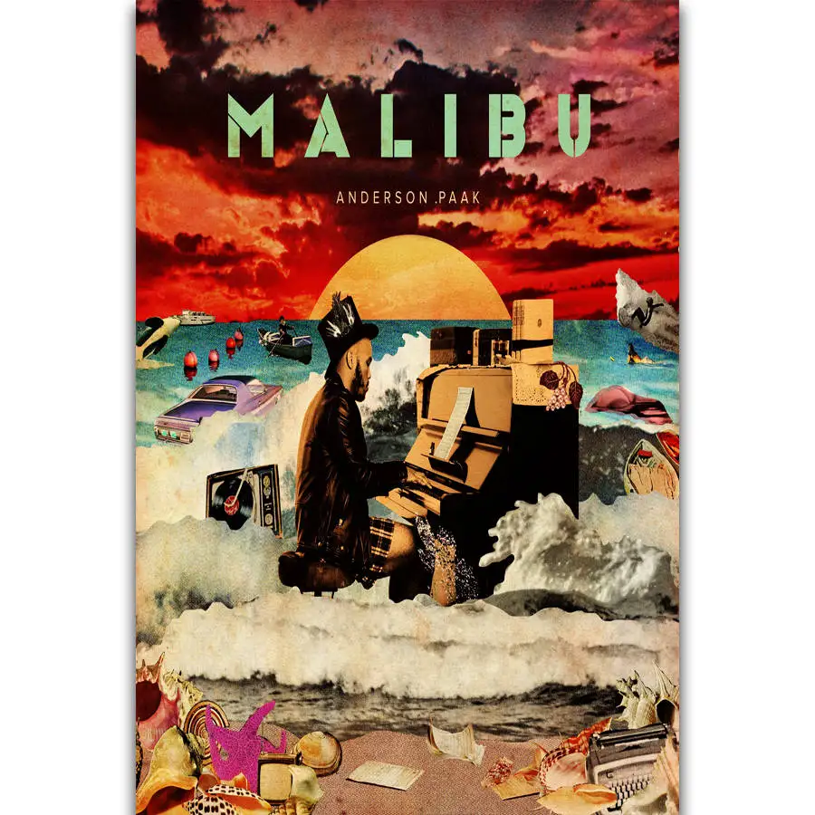

S695 Album Cover Malibu Anderson Paak Music Singer Star Wall Art Painting Print On Silk Canvas Poster Home Decoration
