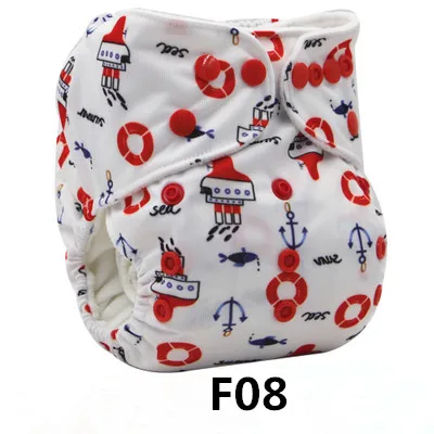 Baby Washable Reusable Cloth Diaper Waterproof Adjustable Cloth Nappy Baby Cloth Diaper Cover With 1pc Microfiber Insert - Цвет: F08