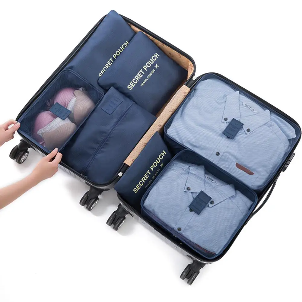 

MISSKY 7pcs/set Oxford Cloth Travel Bag Luggage Multifunctional storage bag Organizer for Clothing Shoes Cosmetic 4 color san0