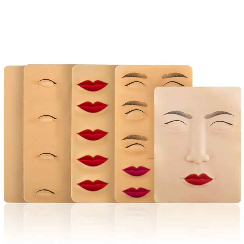 

Microblading Accessories Tattoo Practice Skin Permanent Make up Supplies 3D Silicone Blank Practice Skin for Eyebrow Lip Tools