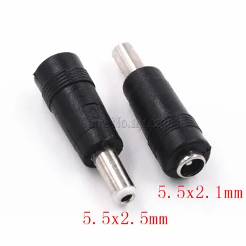 

Connector For Dc Power Adapter Connector Plug Conversion Head Jack Female Socket 5.5*2.1mm Turn To Male 5.5*2.5mm