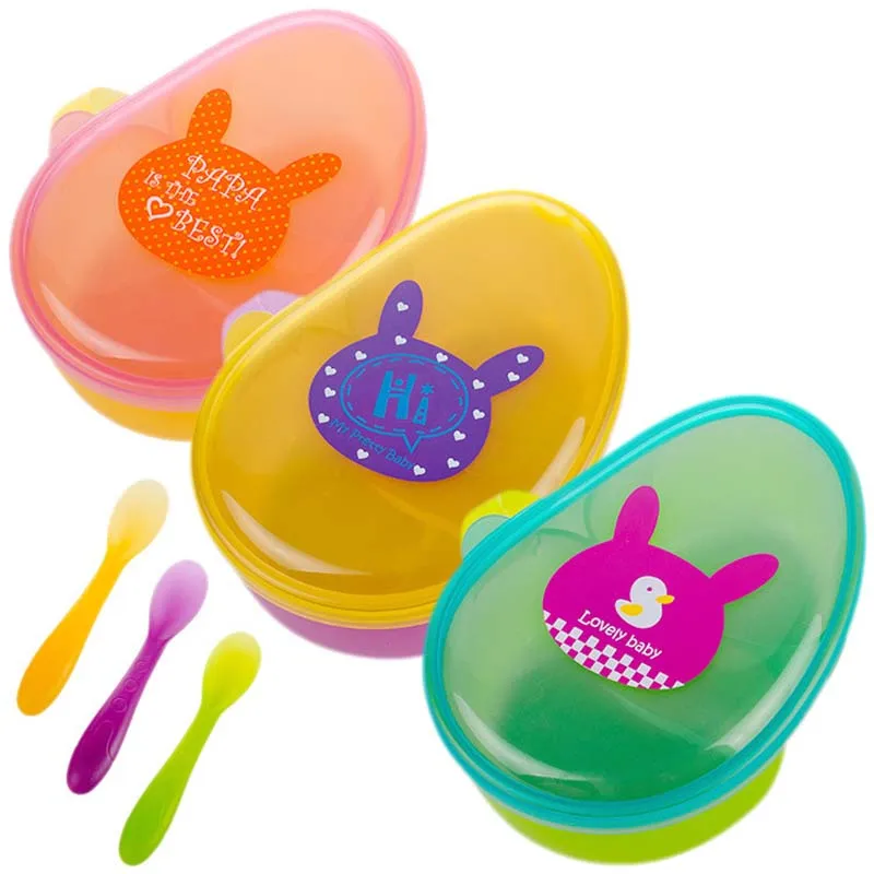 

1Set Baby Learning Dishes Assist Food Bowl Spoon Drop Baby Spoon Baby Tableware Assist