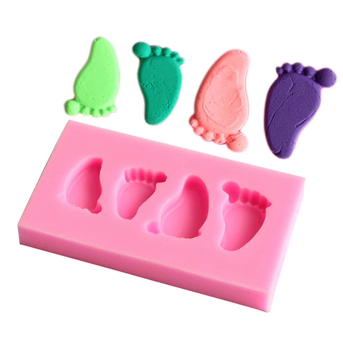 

Best Mini Baby Feet Chocolate Cake Decorating Tools DIY Baking Fondant Silicone Mold Footprint Kitchenware Bakeware