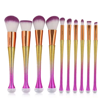 

10Pcs Makeup Brush Set Concealer Eyeshadow Foundation Loose Powder Brush Cosmetics Beauty Hair Rainbow Rose Gold Make Up Brush
