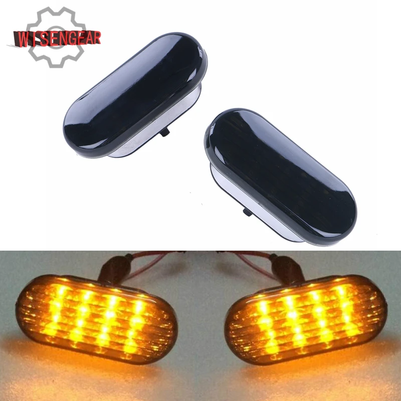 Car Side Marker Light LED Turn Signal Lamp with Black Lens Blinker For