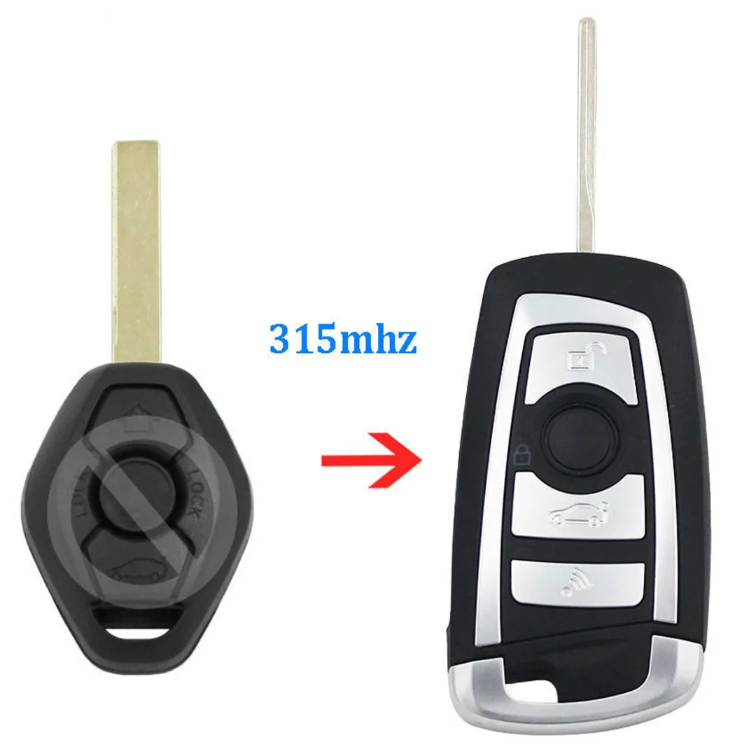 New Arrival 1pc Flip Remote Key Fob 315MHZ For BMW EWS E38 E39 E46 with ID44 Chip HU92