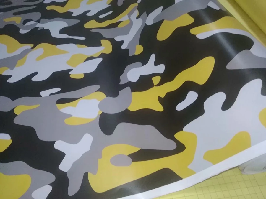 yellow ubran camouflage camo vinyl car wrapping styling foil sticker  (2)
