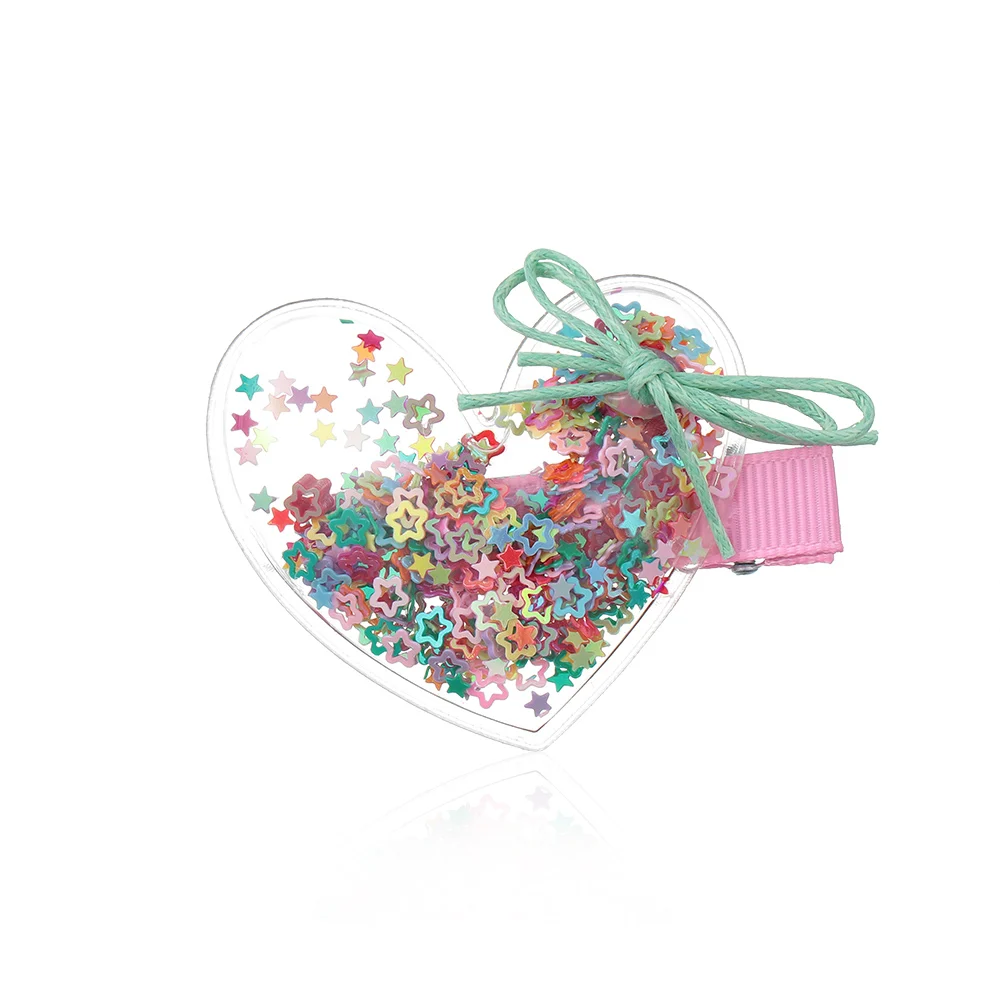 6 Fashion Girls Children Hairpins Baby Glitter Star Crown Hair Clips Lovely BB Clip Bow Barrettes Side Clips Kids Hair Accessories - Цвет: 6