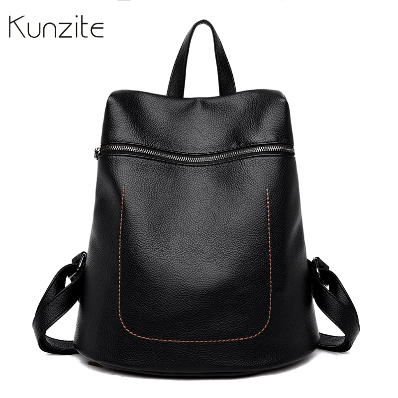 

Fashion Women Backpacks Solid Color Leather Backpack School Bag For Girls Female Simple Backpack Ladies Travel Bags For Women