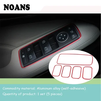 

NOANS Car styling Window Button Decoration Covers Frame Stickers For Mercedes Benz E class E260L GLA200 GLK300 Accessories