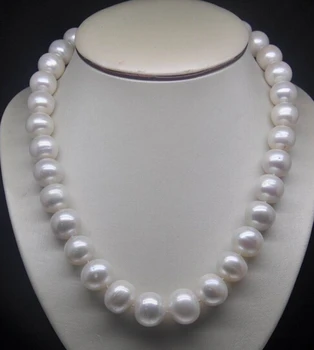 

925 real natural big DYY+++317 Natural 9-10mm AA++++ white Seawater Round pearl necklace 18" newnatural Luxury Ms. girl Wedding