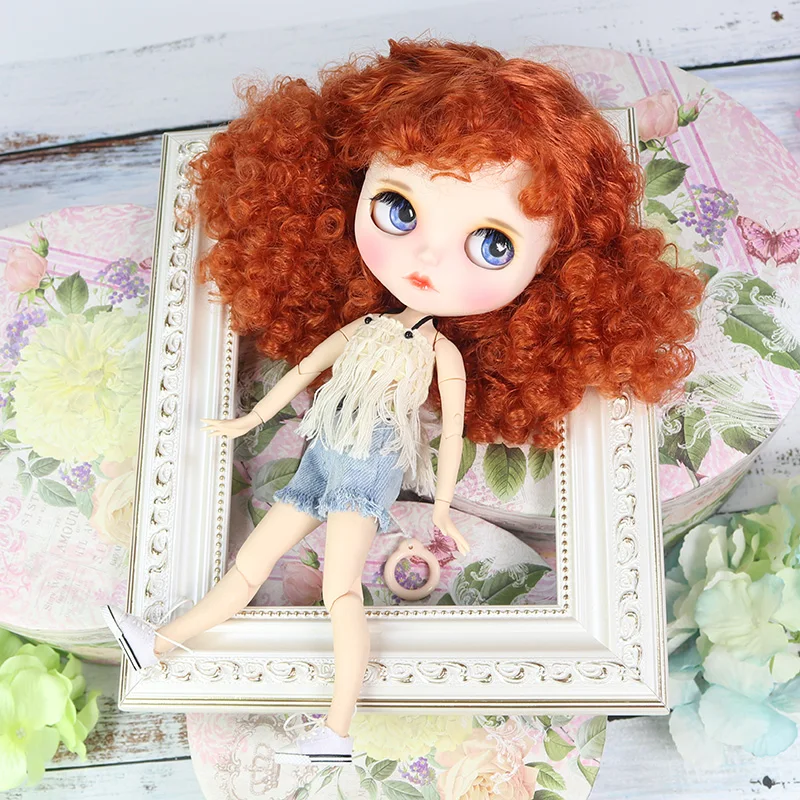 Neo Blythe Doll with Ginger Hair, White Skin, Matte Pouty Face & Custom Jointed Body 1