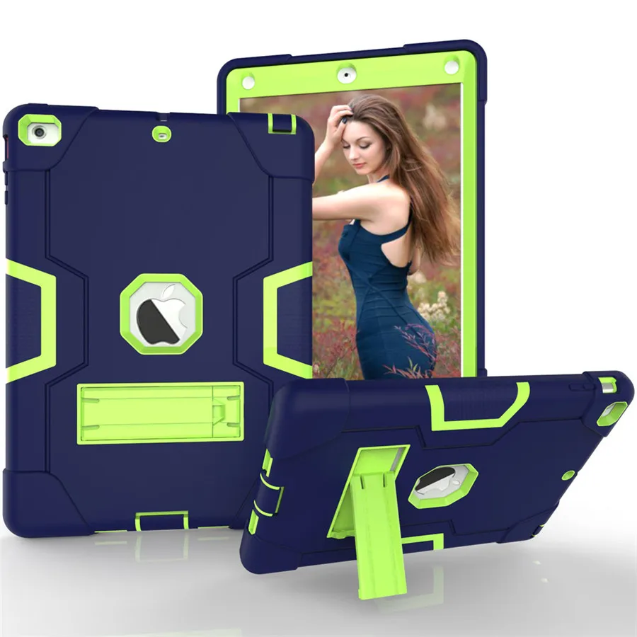 

360 Full Body Heavy Duty Protect Case For Apple iPad Air 1 / iPad 5 Cover Shockproof Hybrid Silicone Front Back Built in Stand