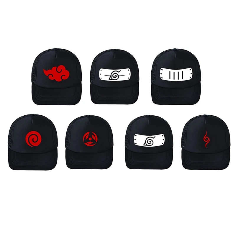 Anime Naruto Uchiha Cap Cosplay Hat Akatsuki Embroidery Snapback Adjustable Spring Summer Women Men Sport Accessories