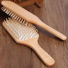 Распродажа! Натуральный Бамбуковый деревянный массажный расческа гребень для волос здоровье большая плоская расческа Уход за волосами